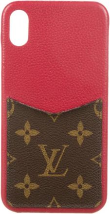 Louis Vuitton Red Leather & Monogram Canvas Bumper Phone Case X/XS