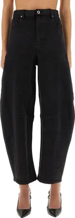 Self Portrait Barrel Leg Jeans - Black