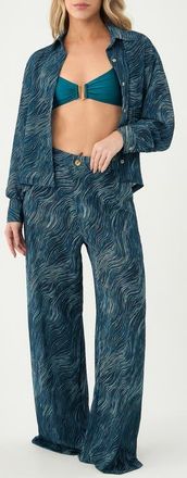 Boamar Sasha Cover-Up Button-Up Shirt in Green at Nordstrom, Size X-Small