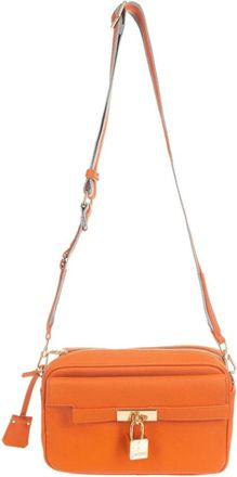 Fracomina Oranje Eco-lederen Schoudertas - Dames - Schoudertassen - Oranje - ONE Size - Leer - Tassen