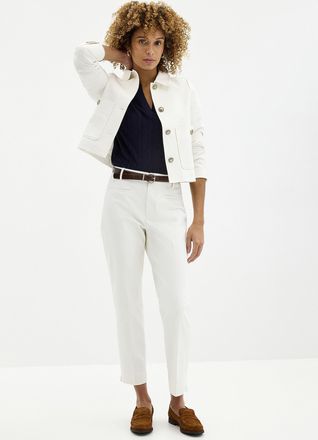 Contemporaine Womens Piped pockets structured pant Fit: Slim leg, high rise