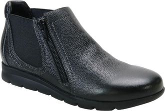David Tate Pia Leather Bootie in Black Pebble Leather at Nordstrom, Size 8