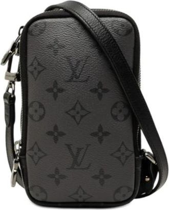 Louis Vuitton Pre-owned Double Phone Pouch - unisex - Vintage Schoudertas - Zwart - ONE Size - Leer - Vintage