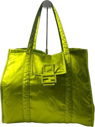 Fendi Green Yellow Nylon Eco-Bag Tote Bag (Pre-Owned)