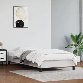 vidaXL Estructura De Cama Sin Colch&oacute;n Cuero Sint&eacute;tico Blanco 100x200cm Vidaxl