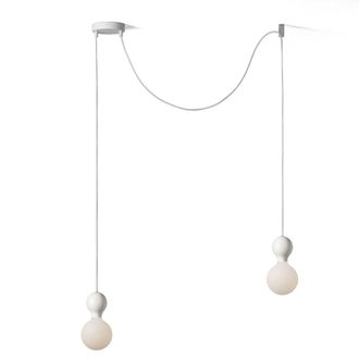 Daylight Italia L&aacute;mpara colgante con 2 pantallas blancas