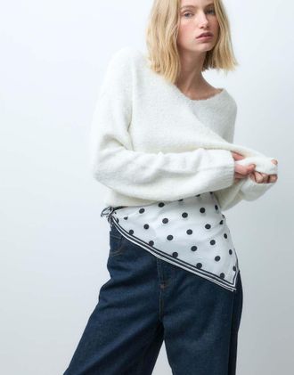 Fred Perry x Amy Winehouse sciarpa a pois bianca-Bianco