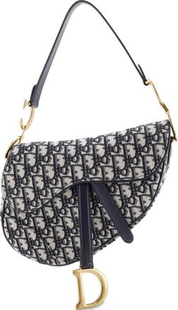 Dior Saddle Handbag Oblique Canvas Medium shoulder bag - Blauw
