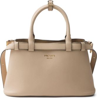 Prada Buckle tote bag - women - Leather - OS - Neutrals