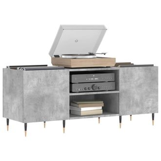 Berkfield Home Record Cabinet Concrete Grey 121x38x48 cm Engineered Wood | Size: 121 x 38 x 48 cm