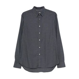 Canali Geruit Overhemd - Heren - Casual Overhemden - Grijs - XL - Katoen - Overhemden