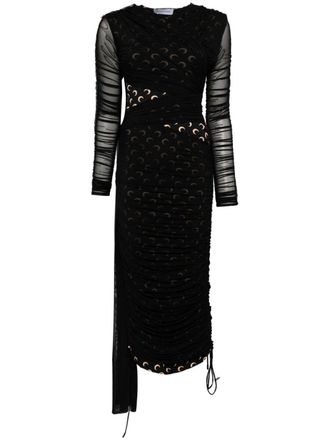 Marine Serre Abito con stampa Crescent Moon - Nero