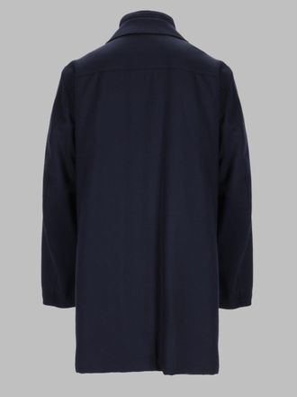 Fay Anti-Crease Virgin Wool Coat - Navy