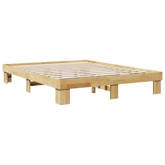 Berkfield Home Beautiful Bed Frame without Mattress 140x190 cm Solid Wood Oak in Brown