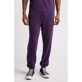 Elwood Core Organic Cotton Brushed Terry Sweatpants in Vintage Grape at Nordstrom, Size Small