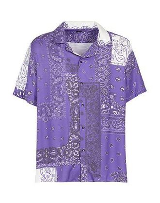 8 by YOOX PRINTED VISCOSE COLLAR CAMP SHIRT