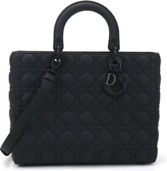 Dior Black Leather Tote Bag (Pre-Owned)