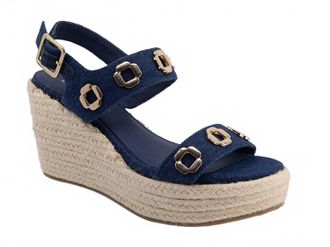Koko + Palenki Womens Echo Wedge Sandal In Denim