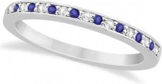 Allurez Tanzanite & Diamond Wedding Band 14k White Gold 0.29ct