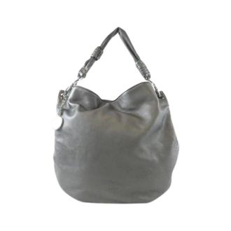 Loewe Pre-owned Metallic Leather Shoulder Bag - Dames - Pre-owned - Grijs - Maat: ONE Size Leer