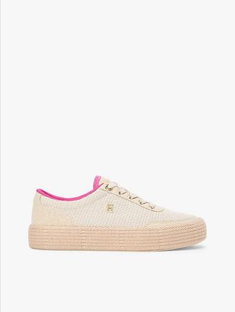 Tommy Hilfiger TH Monogram Canvas Rope Platform Trainers