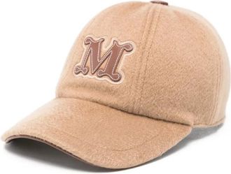 Max Mara Accessoires, unisex, Bruin, 56 CM, Kasjmier, Felted Initial Cashmere Cap