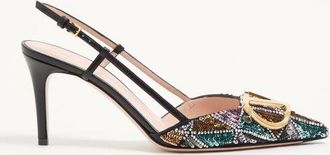 Valentino Garavani VLogo Signature Slingback Pumps with Embroidery 80mm Wo