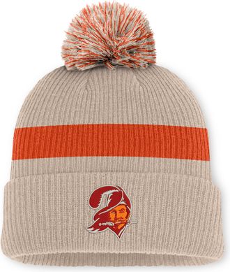 Nike Tampa Bay Buccaneers Rewind Peak Nike Mens NFL Cuffed Pom Beanie in Brown | NF160J8L9YV-M17