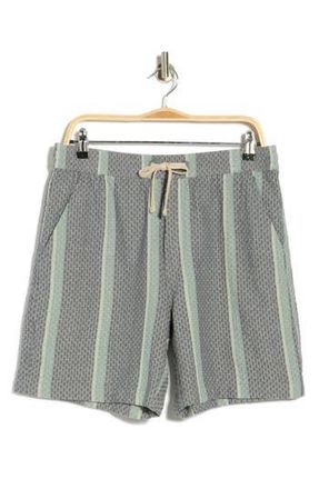 Lucky Brand Stripe Cotton Dobby Drawstring Shorts in Navy Stripe at Nordstrom Rack, Size Xx-Large