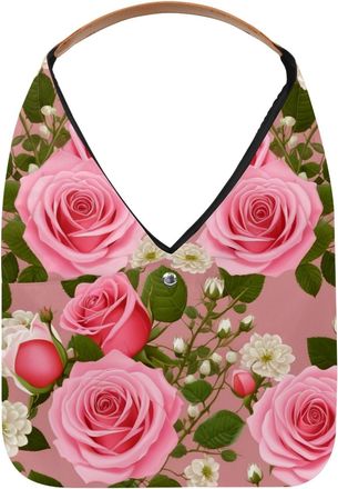 Generic Colorful Art Flowers Reusable Lightweight Grocery Bags - Foldable Into Compact Pouch, Washable & Sturdy, Multipurpose for Shopping and Travel