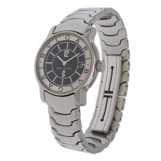 Bulgari Pre-owned Solo Tempo Roestvrij staal Horloge - Dames - Vintage Horloges - Grijs - ONE Size - Vintage