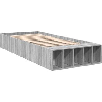 vidaXL Bed Frame without Mattress Grey Sonoma 90x190 cm Single Vidaxl