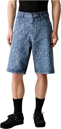 Daily Paper Clothing Snake Laser Denim Shorts - Heren - Denim shorts - Blauw - XL - Denim - Korte Broeken