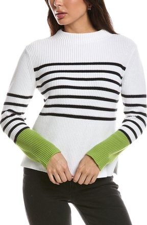 Fort&eacute; Cashmere Striped Rib Sweater