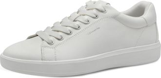Tamaris Plateausneaker TAMARIS, Damen, Gr. 37, weiss (wei&szlig;), Lederimitat, unifarben, Schuhe Plateausneaker, Freizeitschuh, Halbschuh, Schn&uuml;rer in veganer Vera