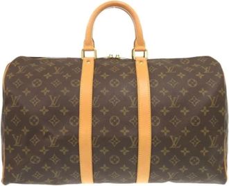 Louis Vuitton Tweedehands Canvas Louis Vuitton tassen - Dames - Vintage Weekendtas - Bruin - ONE Size - Vintage