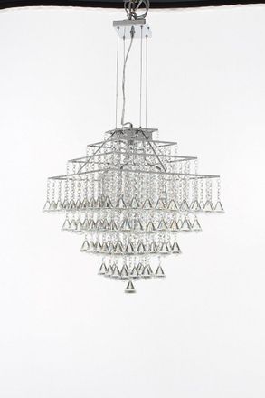 Netlighting Parma 6 Light Square Chrome Ceiling Fitting in Grey