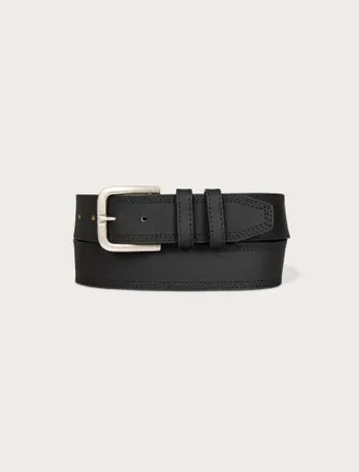 Lucky Brand Triple Needle Stitch Leather Belt