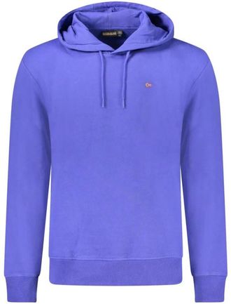 Napapijri Blauwe Katoenen Heren Sweater Hoodie - Heren - Hoodies - Blauw - S - Katoen - Hoodies & sweatvesten