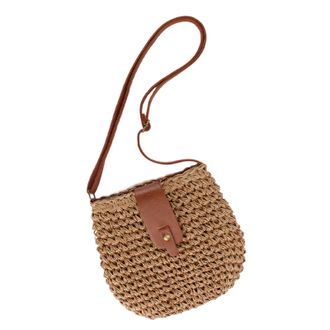 Generic Woven Sling Bag, Lightweight Beach Handbag with Adjustable Strap and Zipper Closure, Stylish Summer Purse for Women, Perfect for Spring, Wedding Event