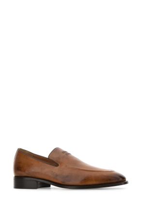 Miu Miu Womens Caramel Leather Loafers Cognac Vitello Mocassini