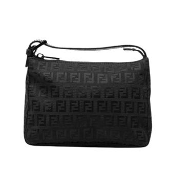 Fendi Pre-owned Canvas Mini Bag - Dames - Pre-owned - Zwart - Maat: ONE Size Leer