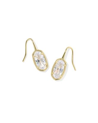 Kendra Scott Lee Luxe Gold Drop Earrings In Clearn