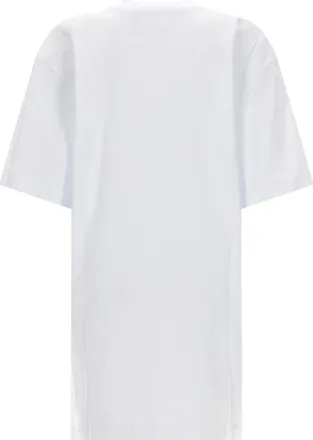 Msgm Logo-Embroidered Cotton T-Shirt Dress - White