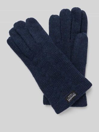 Eem Fashion Handschuhe mit Label-Detail in Dunkelblau, Gr&ouml;&szlig;e L