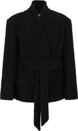 Isabel Marant Gedetailleerde Jas met Riem - Dames - Zomerjassen - Zwart - M - Leer - Jassen