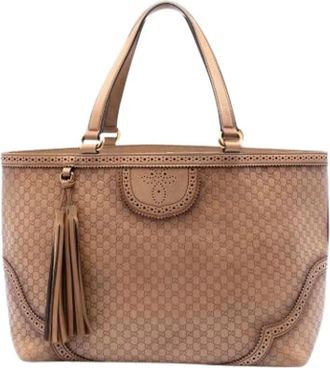 Gucci Pre-owned Tote Bag - Dames - Vintage Shopper - Bruin - ONE Size - Leer - Vintage