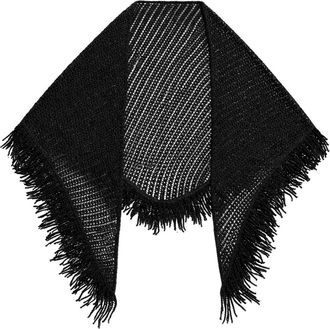 Simona Corsellini Winter Scarves, female, Black, Size: ONE SIZE Scialle crochet con frange in lurex