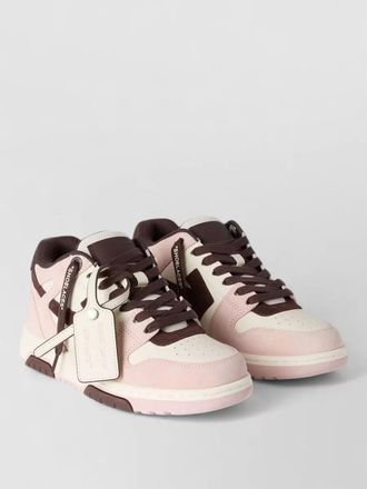 Off-white leather paneled low-top sneakers