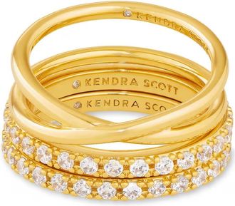 Kendra Scott Womens Livy Ring - Set Of 3 In Gold Metal